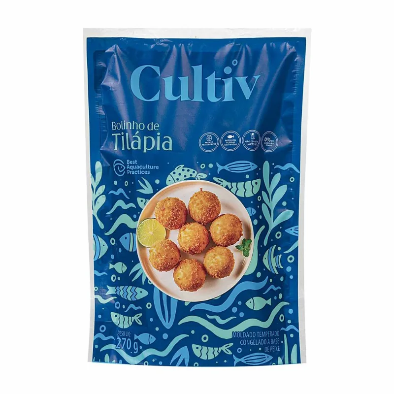 Bolinho de Tilápia temperados Congelado Cultiv 270g