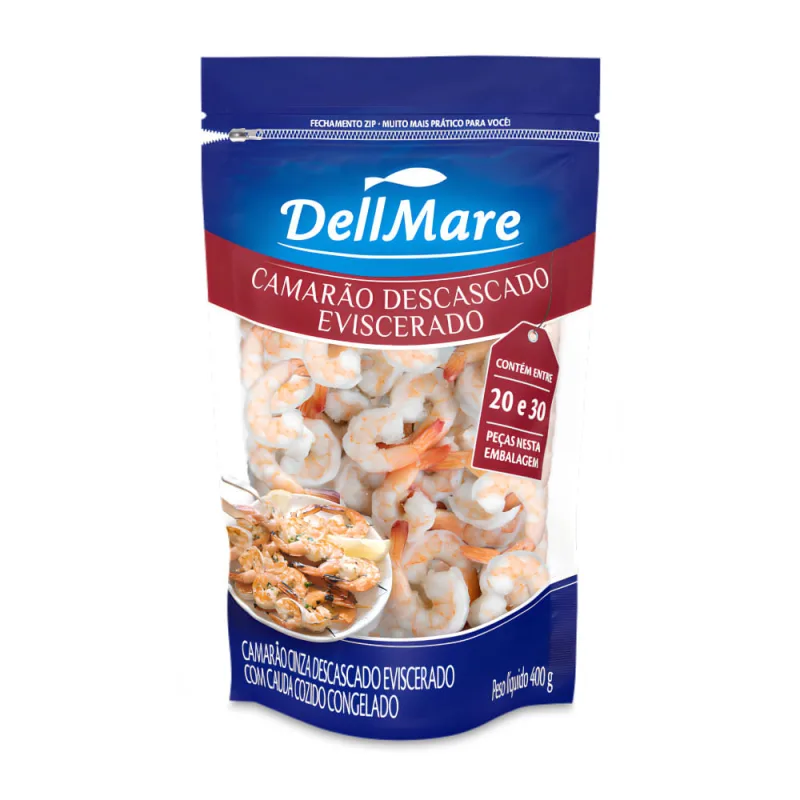 Camarão Dellmare Congelado Descascado 20/30 400g - Dellmare - Peixaria