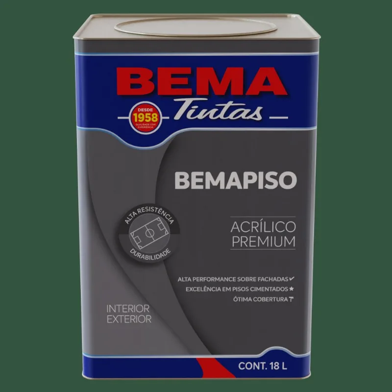 Tinta Premium Acrílica Fosco Piso 18L Bema Tinta Premium Acrílica Fosco Piso Verde 18L Bema