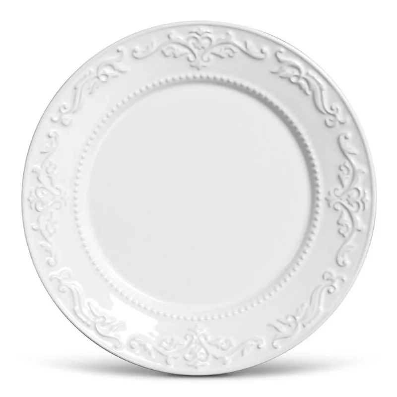 Conjunto com 6 Pratos Raso Acanthus Branco Ø26cm
