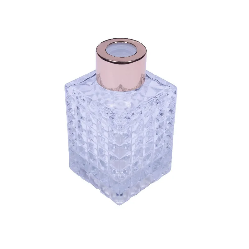 FRASCO DE VIDRO PARA AROMATIZADOR DIAMANTE QUADRADO 100ML Cristal Transparente