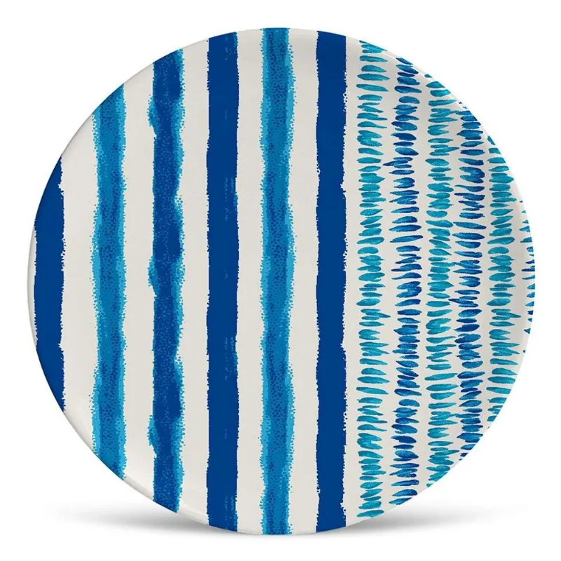 Prato De Sobremesa Brahma Azul E Branco 2,5x20x20 Cm