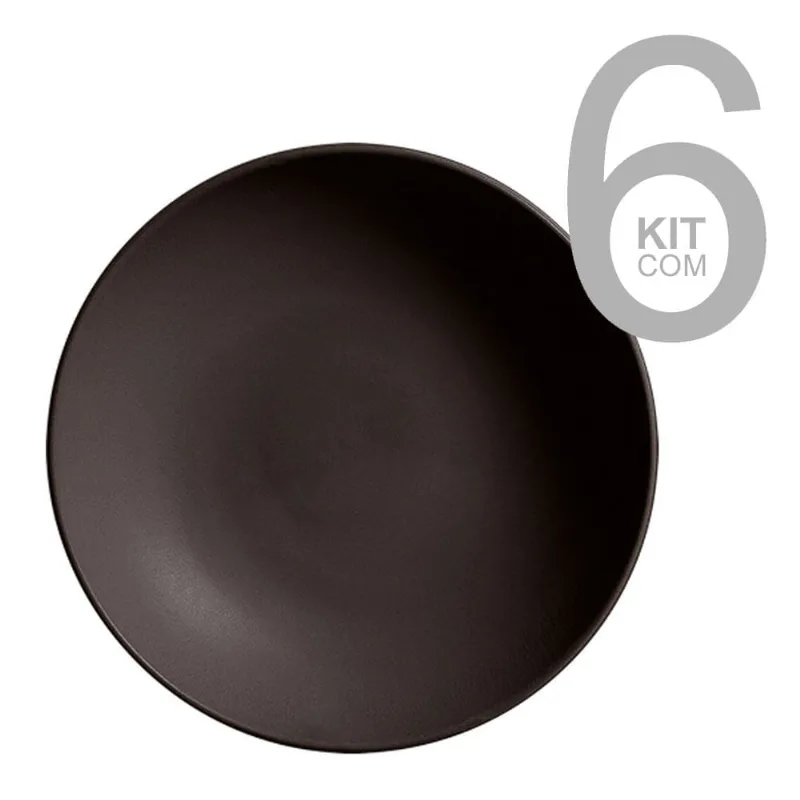 Jogo 6 Pratos Fundos Coup Stoneware Oak - Porto Brasil