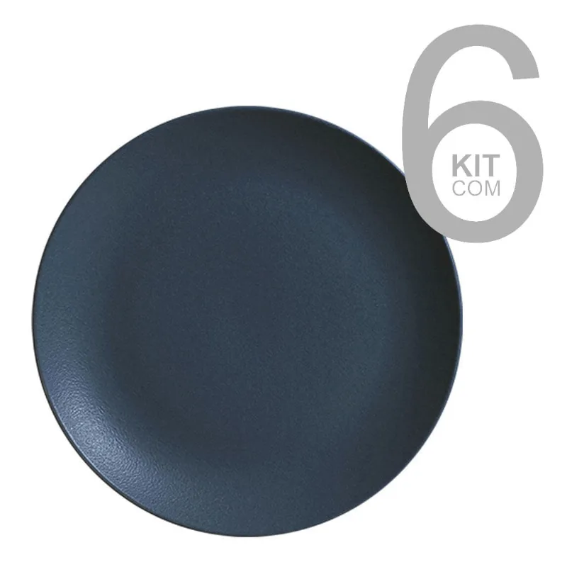 Jogo 6 Pratos Rasos Coup Stoneware Boreal - Porto Brasil