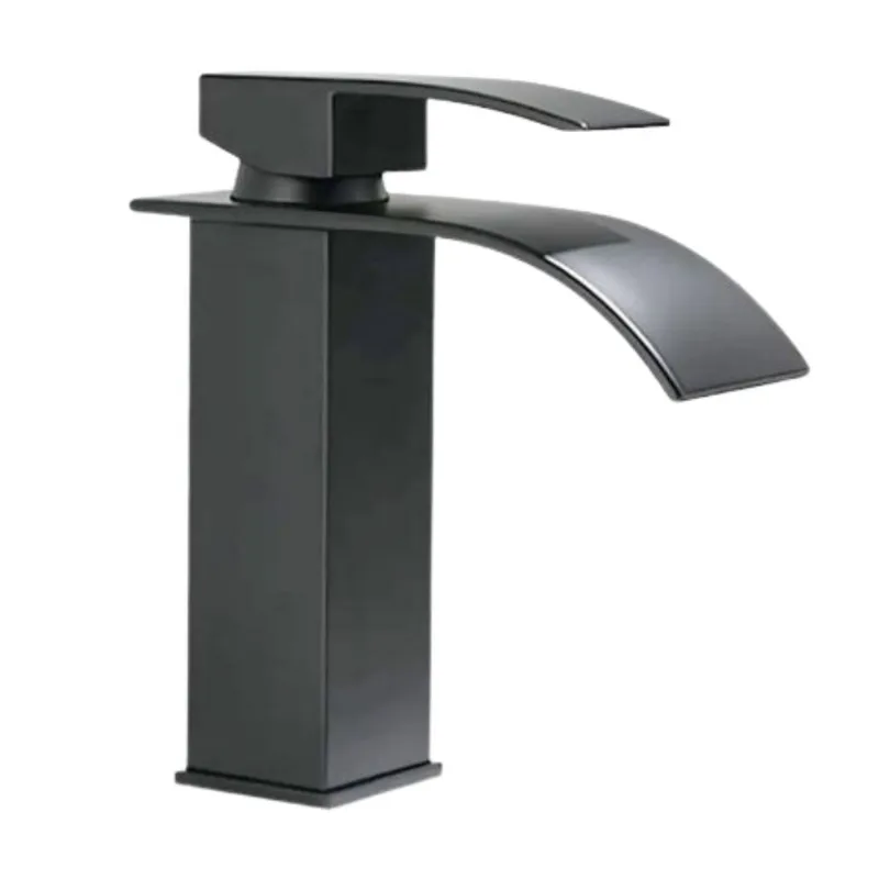 Monocomando para Banheiro Mesa Bica Baixa Preto Cascata Sofie
