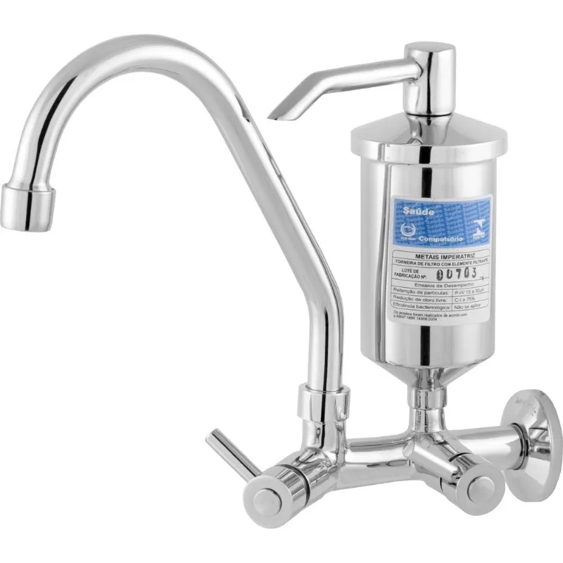 torneira para cozinha parede bica movel c62 plena c/filt 1/4 imperatriz cromado - 3278