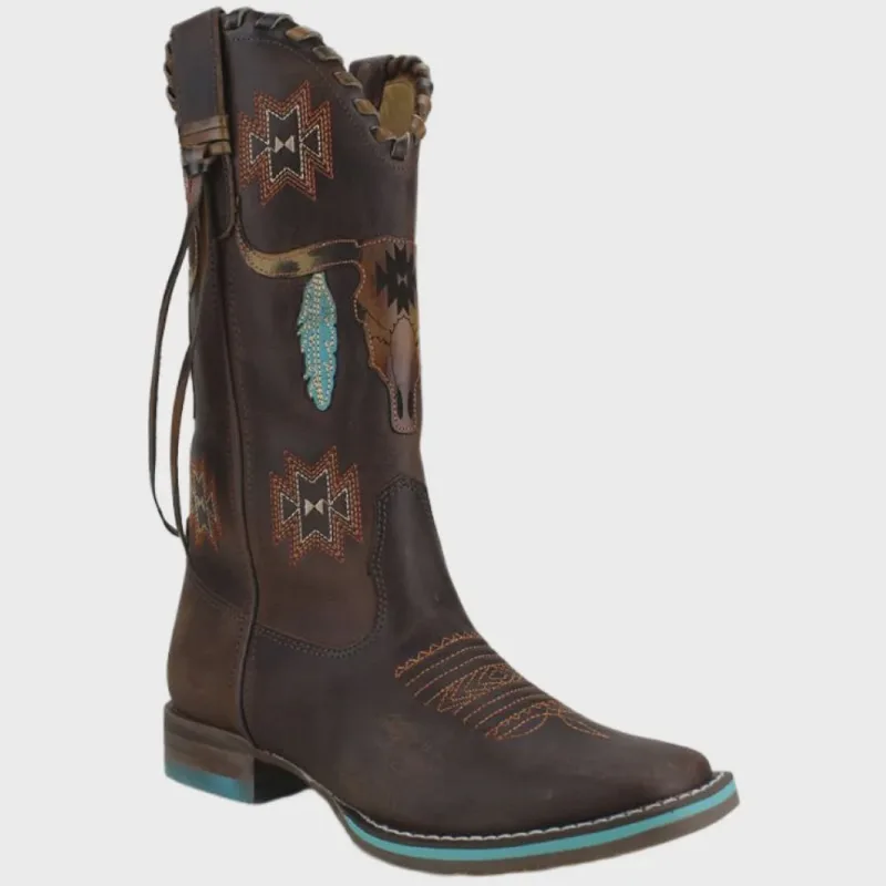 Bota Goyazes Feminina Texana Cabeça Dallas Tabaco (203260CF)