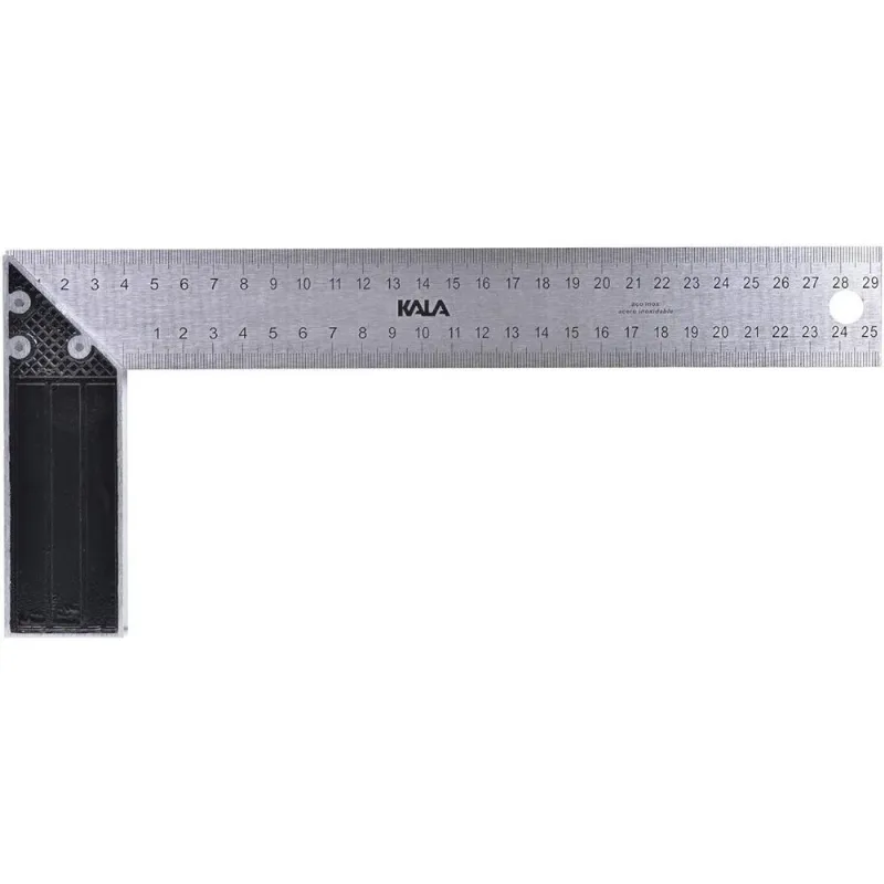 Esquadro Aço Inox 250mm 10 Polegadas Cabo Alumínio Kala