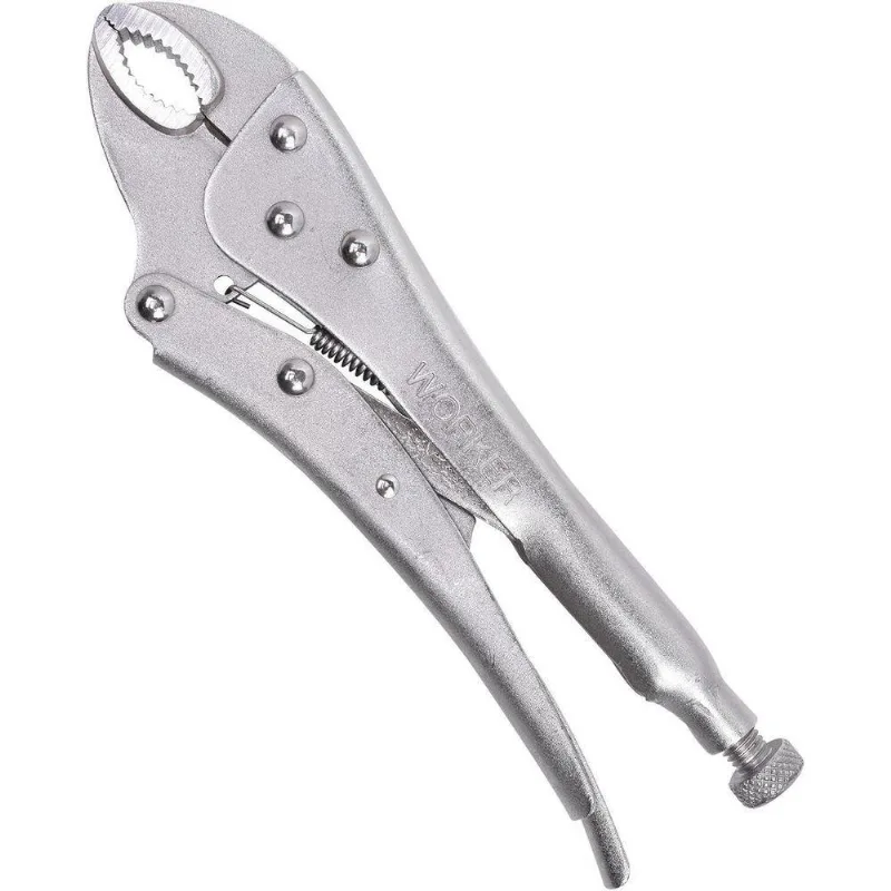 Alicate De Pressão 144266 Mordente Curvo Fixação Segura Cinza Worker 10''