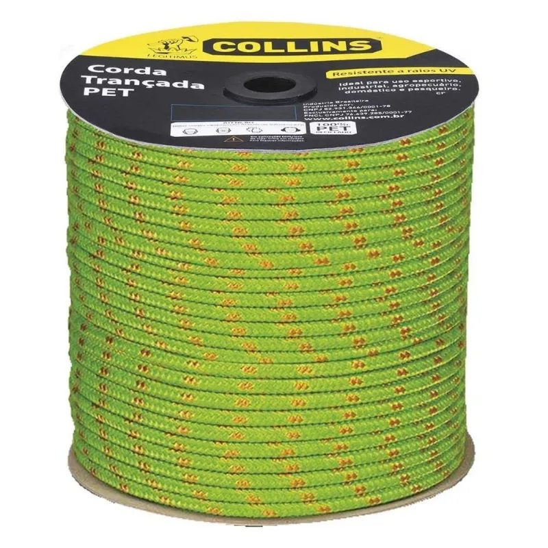 Corda Pet Trançada Verde Collins Em Carretel 12mm X 111m