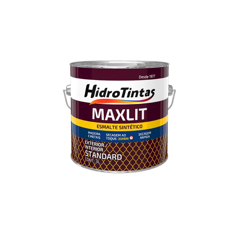 Esmalte Sintético Standard Secagem Rápida Alto Brilho Maxlit Branco 3l - 21810 Hidrotintas