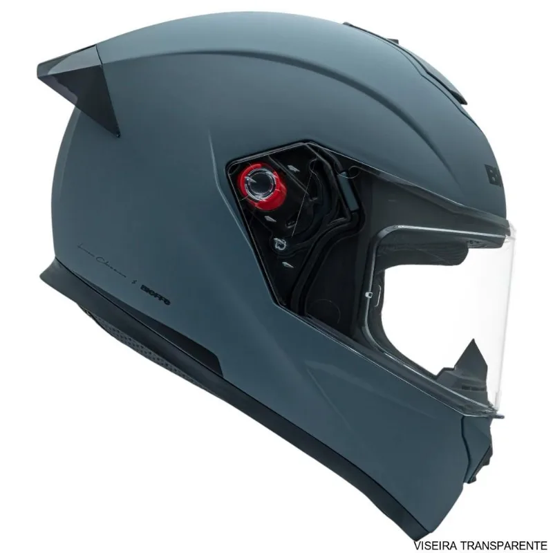 Capacete Bieffe B-12 Classic Cinza Dark Fosco E Preto 58 (MP)