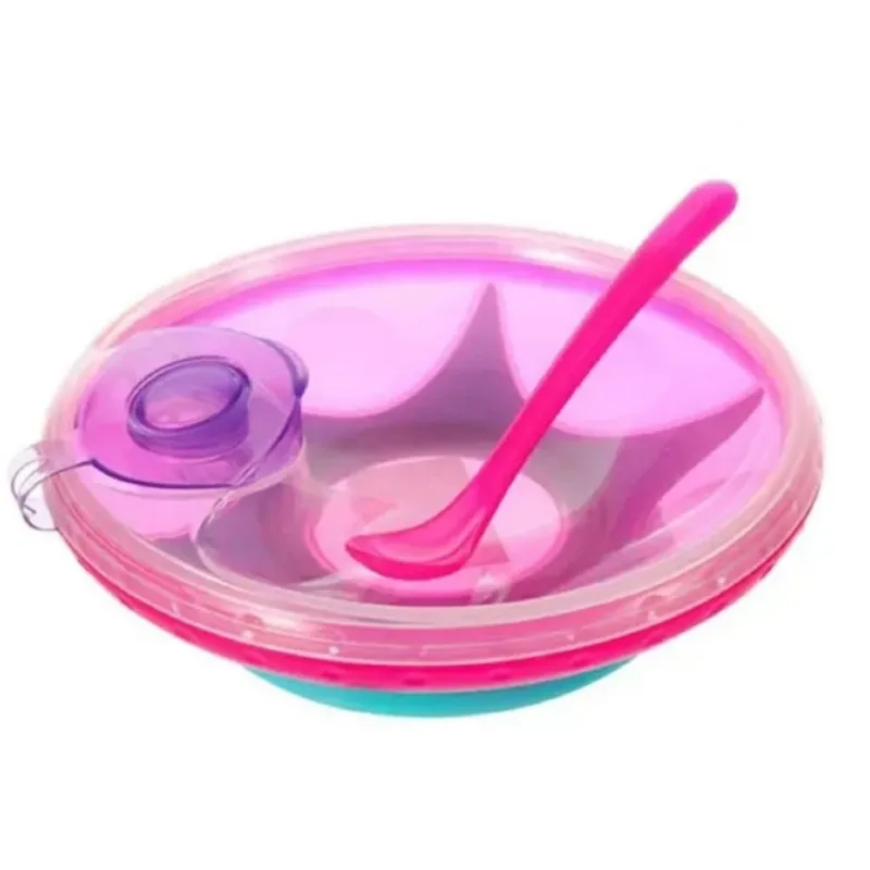 PRATO TÉRMICO COM VENTOSA E COLHER 4M+ ROSA NUBY