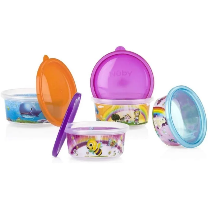 KIT 4 POTES NUBY PARA PAPINHA DECORADOS 300ML
