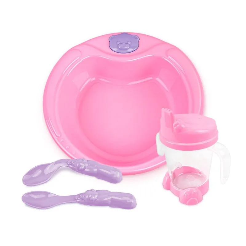 Kit Alimentação 4 Peças Havan Baby - Rosa E Lilás