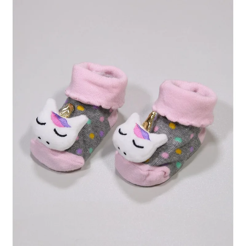 Pantufa Antiderrapante - 1452 Unicórnio Cinza