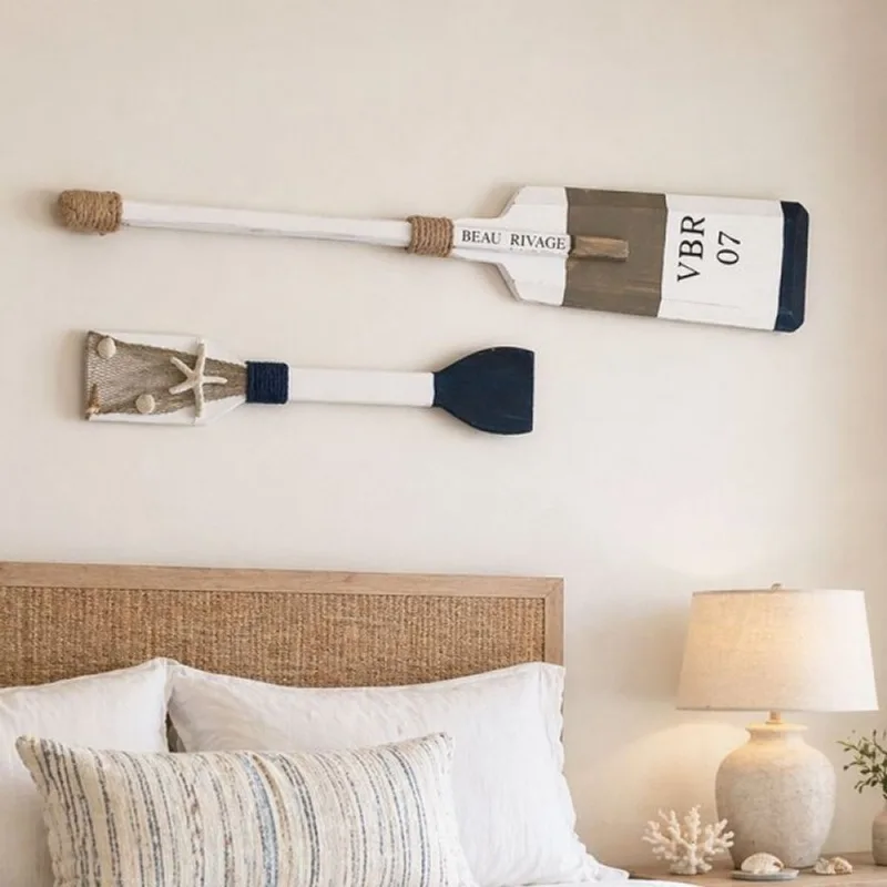 Remos Decorativo Enfeite Parede Casa Praia Madeira Kit 2pçs