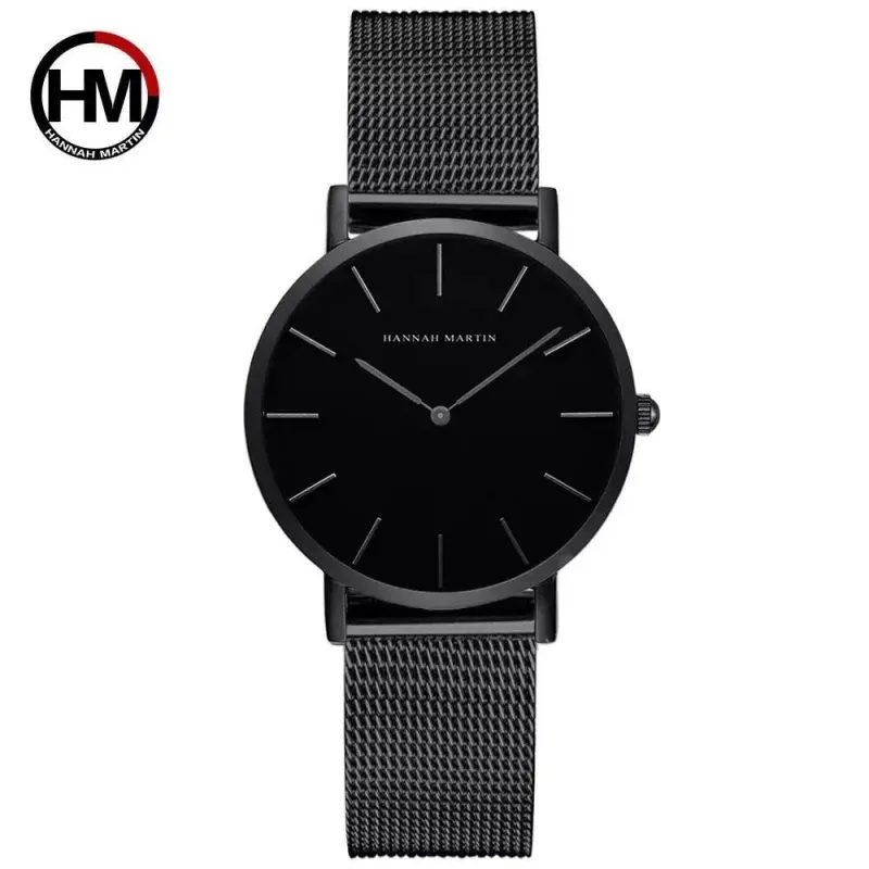 Relógio de Pulso Feminino Hannah Martin HM-1221 Clássico Aço Inox Prata 36MM - Hannah Martin - Agro