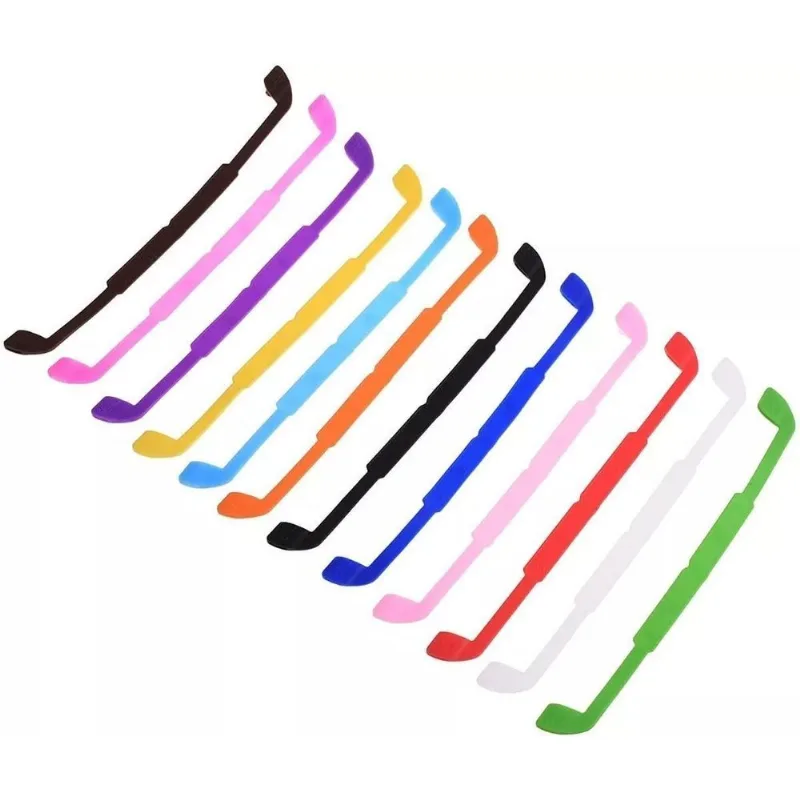 Cordão Silicone Segura Óculos Infantil 06 Unidades Preto
