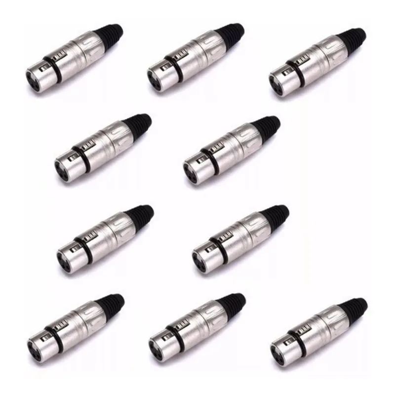 10 Conector Santo Angelo Xlr Femea L3fnn01