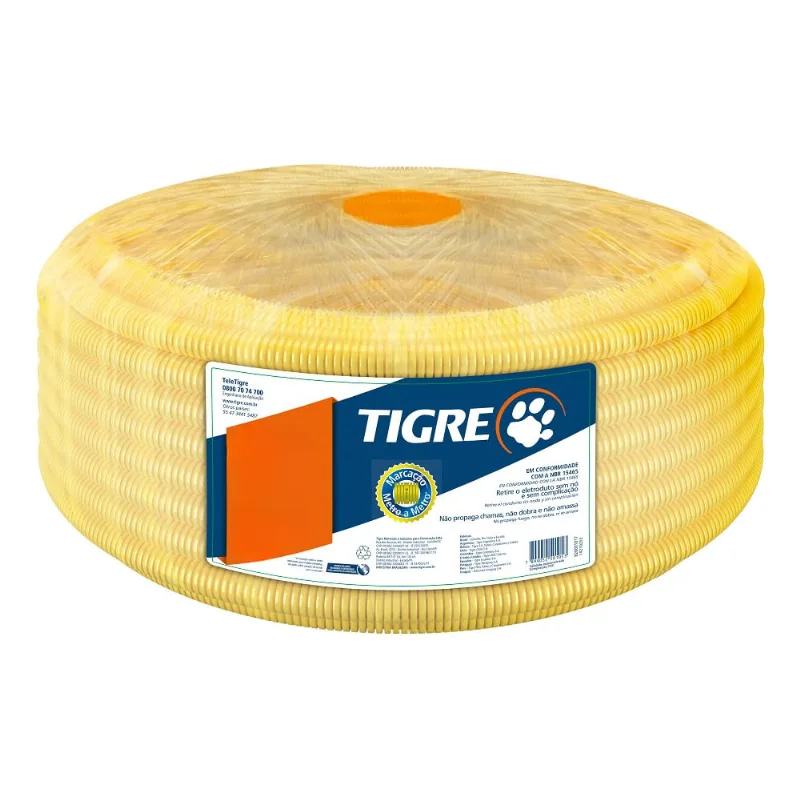 Eletroduto Corrugado Flexível Tigreflex Tigre 25mm x 3/4" Amarelo 25 metros Amarelo