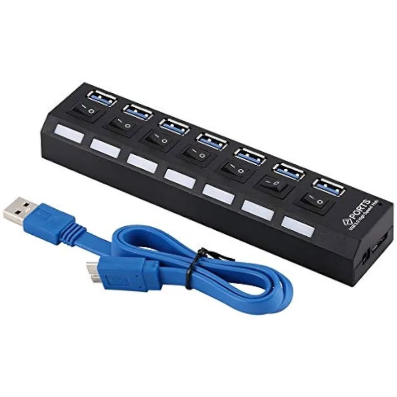 Hub Usb 3.0 De 7 Portas Com Switch De Alta Velocidade