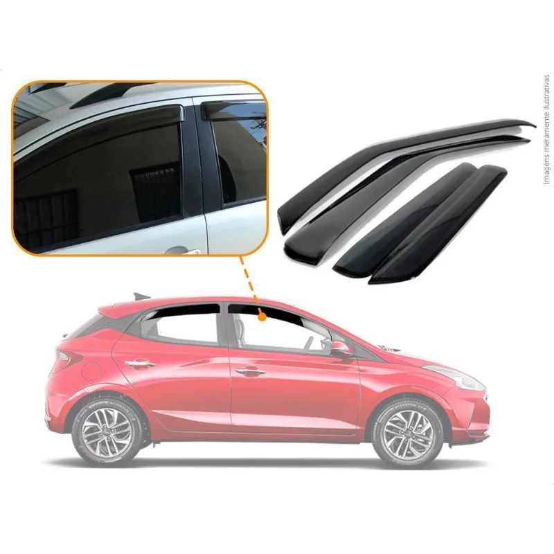Super Calha De Chuva Ecoflex Hyundai Novo Hb20 Hatch 20 4p