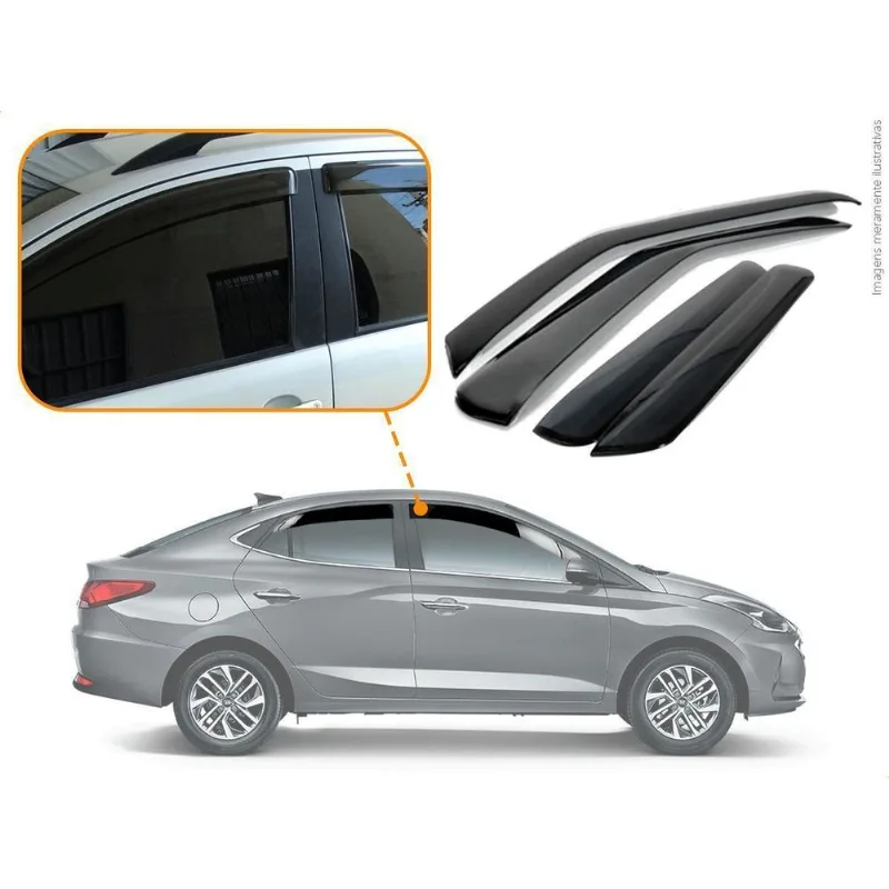 Super Calha De Chuva Ecoflex Hyundai Novo Hb20 Sedan 20 4p