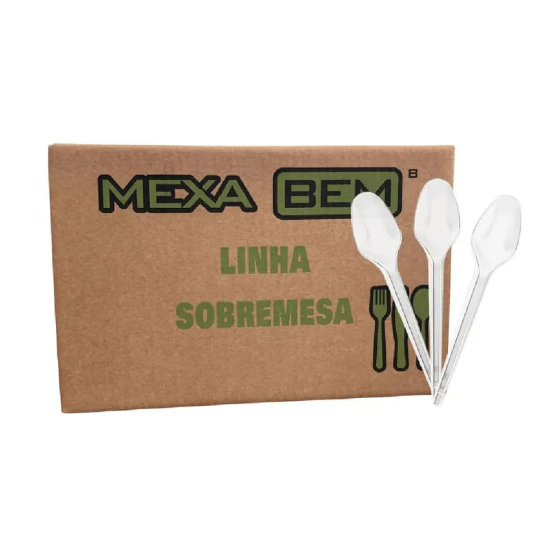 Colher Sobremesa Descartável C/1000 Uni Reforçada Bolo Festa