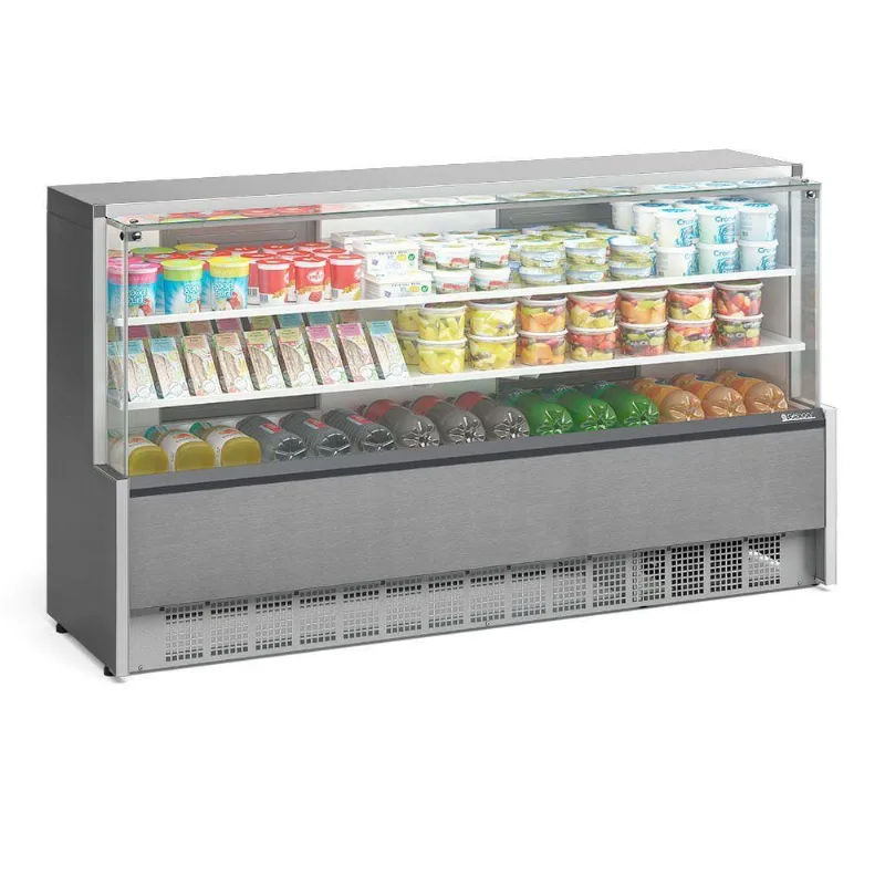 Balcão Refrigerado 2 Placas Frias Gpda205r Gelopar Aurora 2 Placa Fria 2,05mt Tipo Inox 110v