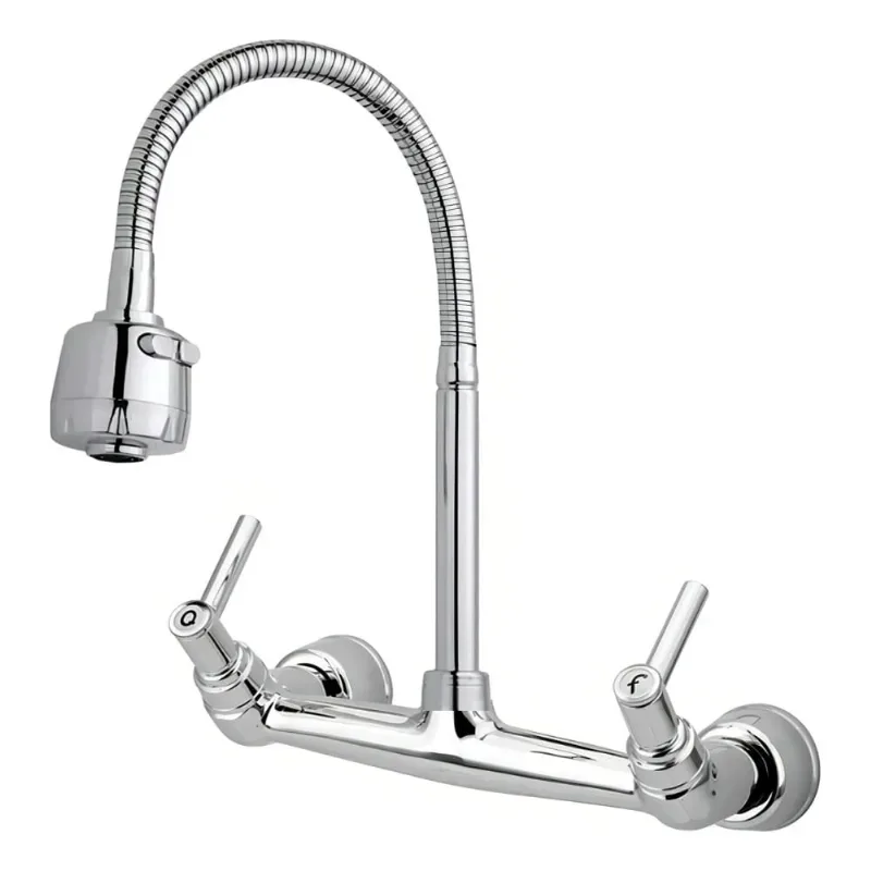 Torneira com Misturador de Parede para Cozinha Gourmet Cromada Forusi