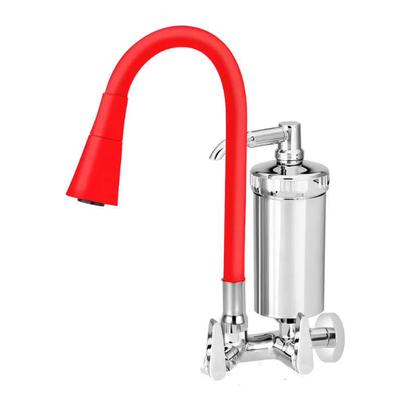 Torneira de Parede com filtro Clock Color Flex Gourmet Vermelho 1/4" - Forusi