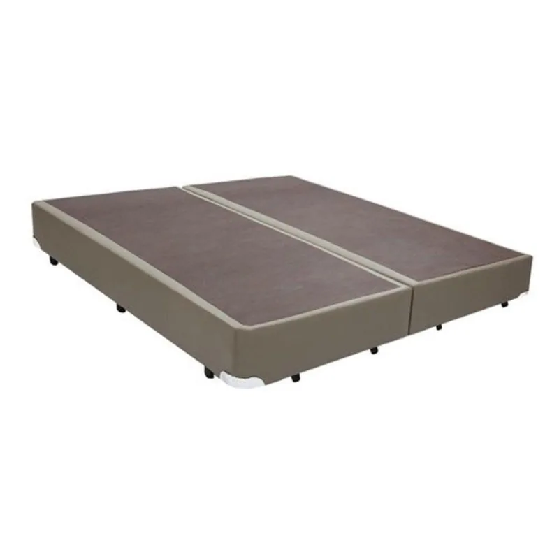 Cama Base Box King Bipartido Bege Sintético 38x193x203 - OUTRAS - Móveis