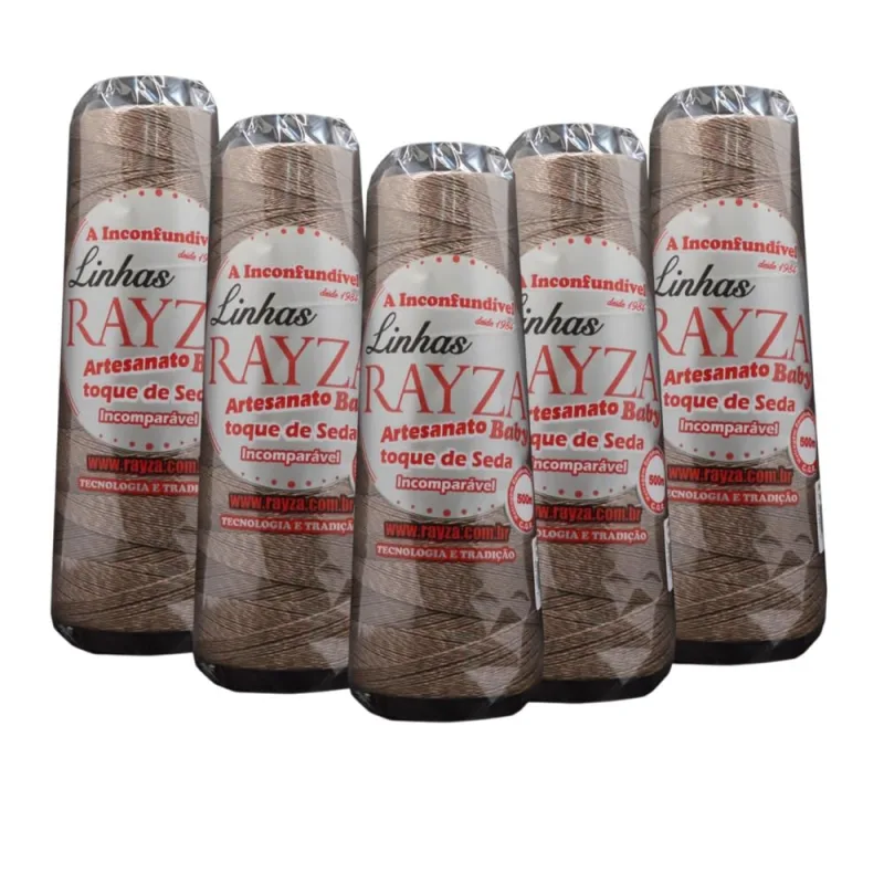 Kit 5 Linha RAYZA Artesanato Baby Fina Tex 144-Nomad Brown - Rayza - Artesanato