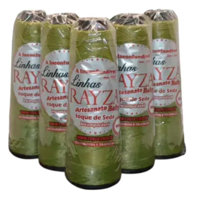 Kit 5 Linha RAYZA Artesanato Baby Fina Tex 144 - Verde Malvam - Rayza - Artesanato