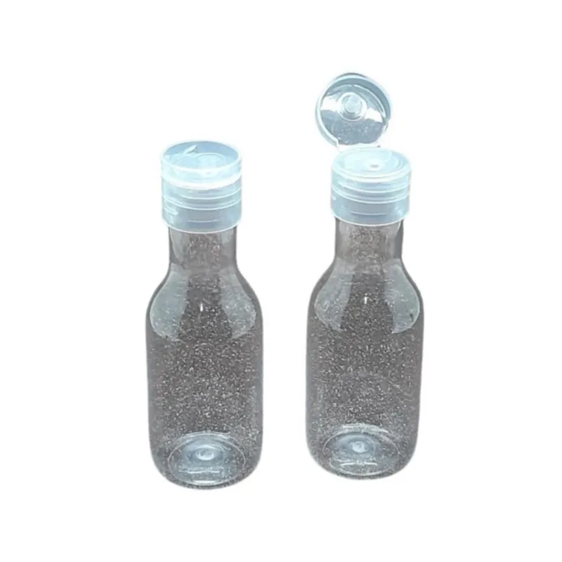 Lembrancinha Garrafa Pvc 50ml Tampa Flip Top Transparente 10 Un