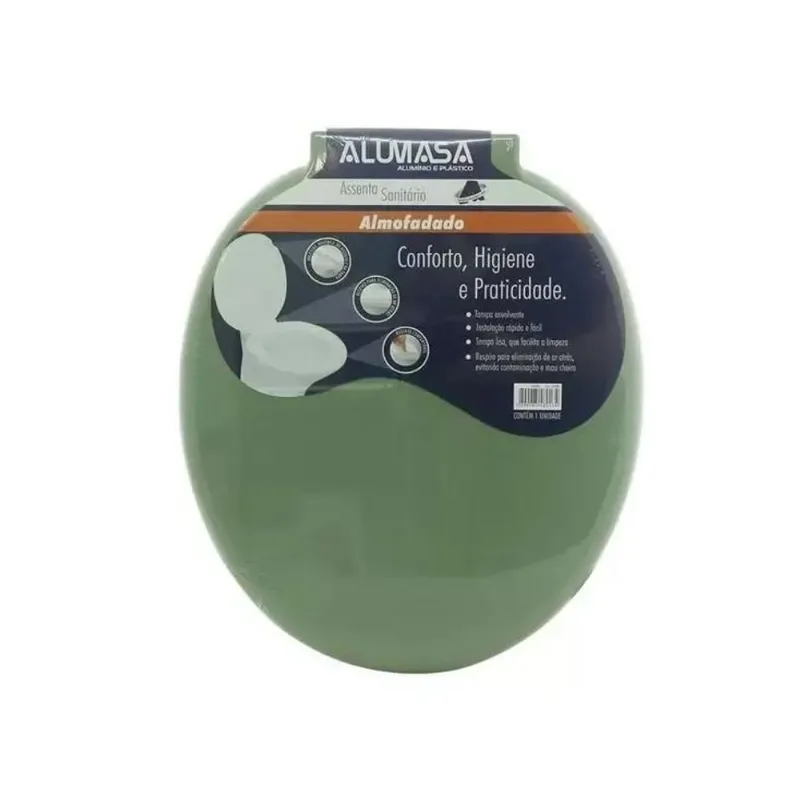Tampa De Vaso Sanitário Almofadado Universal Oval Verde