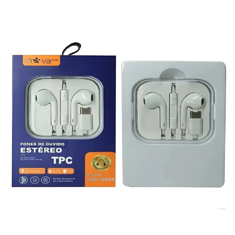 Fone De Ouvido Estéreo Inova Fon-10024 Tipo C 1 Unidade