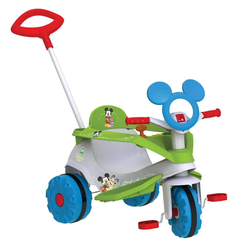 Triciclo de Passeio e Pedal - Velobaby - Disney - Mickey Mouse - Bandeirante