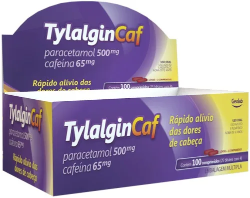 Tylalgin Caf 65 Mg 500 Mg 100 Comprimidos Geolab Similar - GEOLAB - Farmácia
