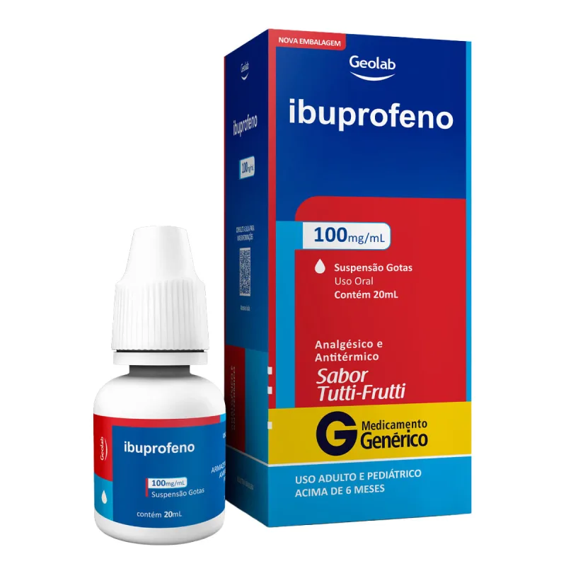 G IBUPROFENO 100MG/ML 20ML GEOLAB - Geolab - Remédios