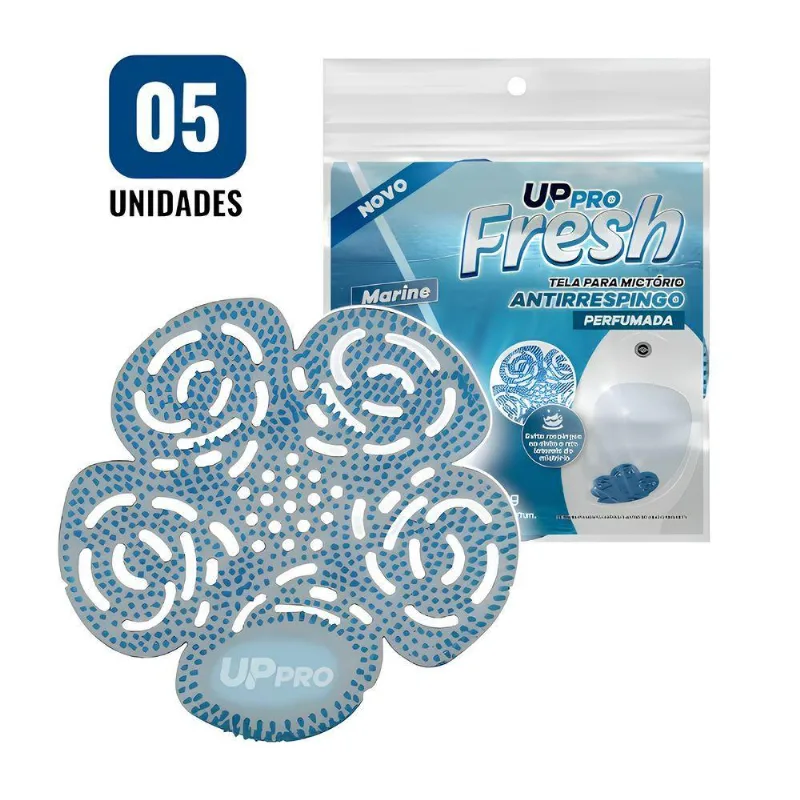 Kit 5 Telas Perfumadas Antirrespingo Azul Fragrância Marine Para Mictórios