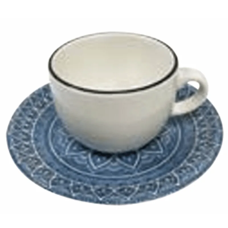 Xícara de Chá Kenya Mer Motivee Stoneware Azul