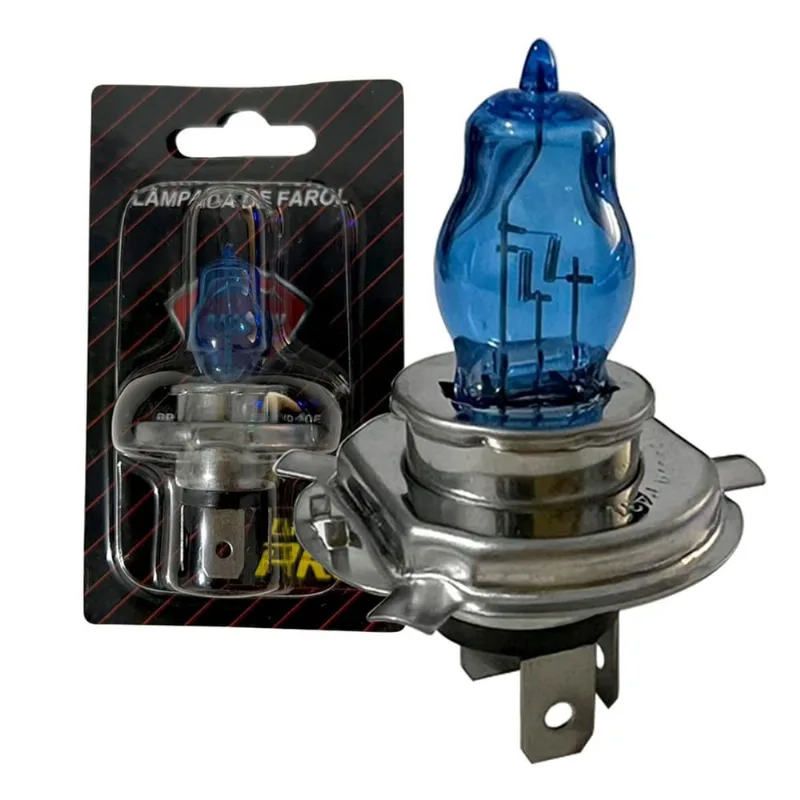 Lâmpada Farol Moto H4 Hs1 Hod 12V 60/55W Azul Super Branco