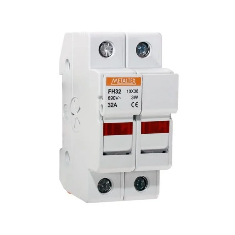 Porta Fusível 10x38mm 2 Polos 32 Amperes Indicador Fusível
