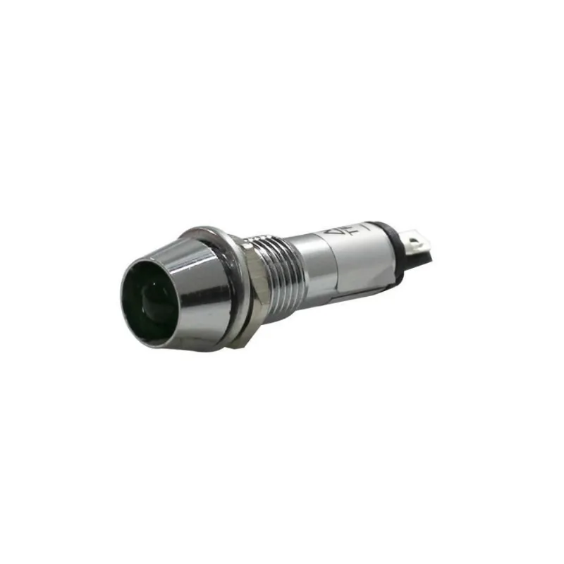 Sinaleiro Metálico 8Mm 12V Led Verde Tpn - Metaltex