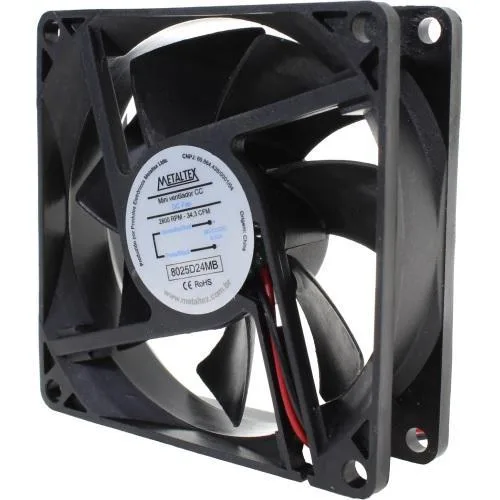 Ventilador 80x80mm 24vcc Esfera 8025d24hb - Metaltex