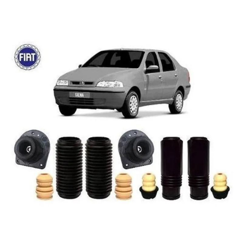 4 Kit Coxim Batente Dianteiro Traseiro Fiat Siena 2007 2008 2009 2010