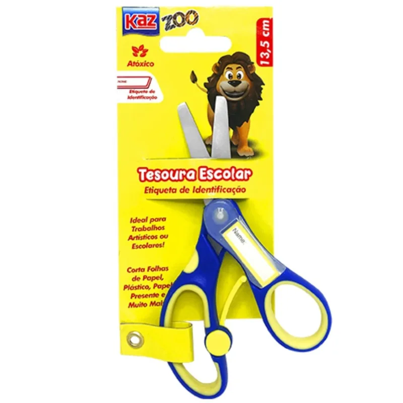 TESOURA ESC. 13,5CM C.ETIQUETA DE NOME KZ7752 - KAZ - KAZ - Livros