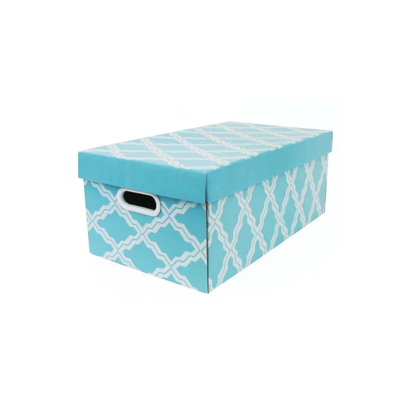 Caixa organizadora grande Facilit Textil 51x29x21cm azul Boxgraphia